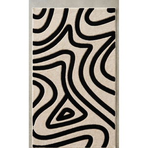Eco-Friendly <b>Hand</b>-<b>Tufted</b> Wool <b>Rug</b> | Abstract Green & Beige Flowing Line Carpet Home Decor Gift Factory Price - Product Image 1