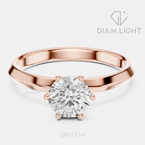 Bague de mariage ronde 0,80 carat, bijoux fins, certifiée IGI, or blanc 14 carats, diamant de laboratoire, bague de fiançailles et de mariage - Product Image 3
