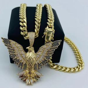 Pendentif Aigle Volant Iced Out en Argent Sterling 925 avec Diamants Moissanite, Collier Bling Hip Hop Tendance pour Hommes et Femmes - Product Image 1