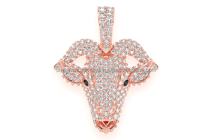 Unisex Iced Goat Animal Face Fine Jewelry <b>Pendant</b> Charms Natural Diamond Necklace Custom 925 Silver <b>Gold</b> plated Hip Hop Jewelry - Product Image 6