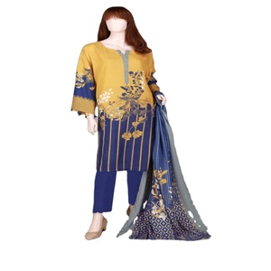 ชุดสูทแบบดั้งเดิมของผู้หญิงปักลายสวยงามทนทานทนทานจากปากีสถาน - Product Image 1