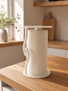 Vintage Gold Metal Paper <b>Towel</b> <b>Holder</b> Freestanding Countertop Stand with Floral Rose Leaf Design for <b>Kitchen</b> - Product Image 5