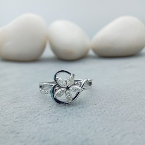 D'VINS JEWELS Bague de fiançailles et de mariage tendance pour femme, forme marquise, taille brillante, couleur D, or rose, sertie de diamants de laboratoire blancs - Product Image 2