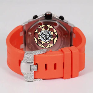 Reloj de Pulsera de Lujo con Diamantes Naturales, Bisel Redondo, Automático, con Diamantes Incrustados, Diseño Personalizado de Fábrica - Product Image 3