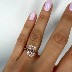 Radiant Cut Moissanite Solitaire Engagement <b>Ring</b> 925 Sterling Silver 14K Gold Plated Promise <b>Ring</b> for Women - Product Image 3