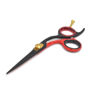 Ciseaux de coiffure professionnels pour barbier 6,5 pouces rouge et noir, qualité supérieure en acier inoxydable - Product Image 5