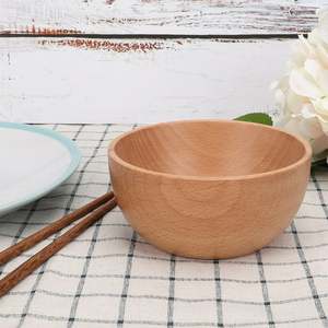 Bol en bois sculpté à la main, poli artisanal, pour servir des repas traditionnels indiens, pour les dîners, les fêtes et la décoration de la table de cuisine - Product Image 3