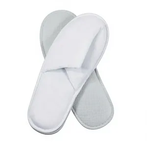 Chaussons en coton doux pour hôtels, usage unique, blancs, confortables, à enfiler, de qualité supérieure, pour chambres d'hôtes - Product Image 6