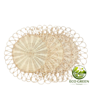 Handmade Decorative <b>Rattan</b> Placemat Floral Wicker <b>Table</b> Mat for <b>Dining</b> Room Café Wedding Kitchen Decoration - Product Image 4