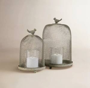 Moderno Portavelas Cuadrado de Hierro con Paneles de Vidrio, Hecho a Mano, Diseño Artístico, Impresión en 1 Color, para Halloween, Pascua, Hogar, Empire Exports - Product Image 1