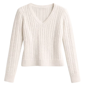 Suéter de Punto Verde y Rosa para Mujer, Estilo Casual, Grueso, Cuello en V, Manga Larga, con Logotipo Frontal, Diseño Premium - Product Image 3