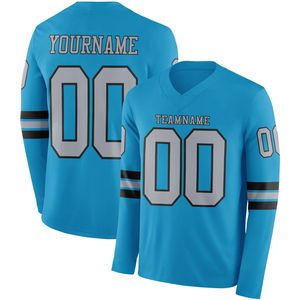 Jersey Deportivo Personalizado OEM con Logotipo a Color, de Alta Calidad, Manga Larga, Cuello en V, Spandex/Poliéster, Secado Rápido y Transpirable - Product Image 2