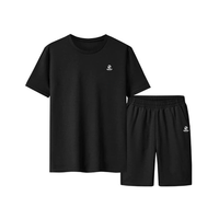 Conjunto de Camiseta Casual de Verano para Hombre con Logotipo Personalizado Bordado al por Mayor, Talla Grande, de Algodón y Elastano, 2 Piezas, Transpirable, de Felpa