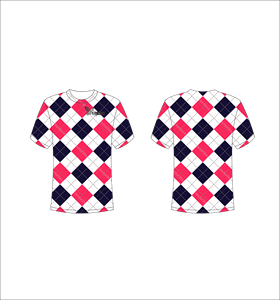 T-shirt à manches courtes pour homme, motif Argyle, rouge, marine, blanc, col rond, coupe classique, vêtements décontractés, impression par sublimation - Product Image 1