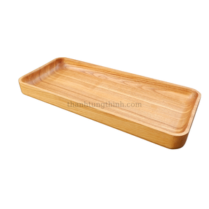 Plateau rectangulaire en bois écologique, antibactérien, sans danger pour les aliments, pour le rangement des aliments ou des bijoux, des clés, des lunettes de soleil, fabriqué au Vietnam - Product Image 3