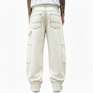 Jeans en denim pour hommes de qualité supérieure, coupe droite vintage, marque personnalisée, élégants, de haute qualité, décontractés, vente en gros - Product Image 3