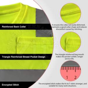 ZUNEZI INTERNATIONAL Ropa de Trabajo de Seguridad EN ISO 20471 ANSI Clase 1 Sudadera con Capucha de Alta Visibilidad con Cremallera Completa Reflectante - Product Image 3