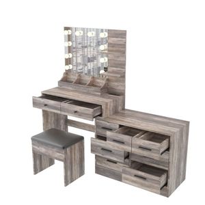 Large LED Light Vanity Desk with 10 Bulbs Makeup Table with Charging Station Elegant Vanity Mirror - Product Image 5