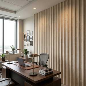 Travertine Concave Flexible Tiles <b>Wall</b> Panel Slate Curve Tile MCM Matte Ceramic <b>Wall</b> Tiles Minimalist Solid Texture Interior Use - Product Image 2