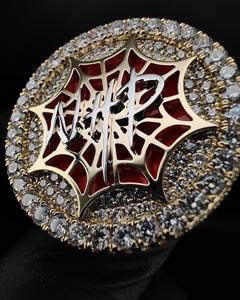 Anillo de Moissanita con Símbolo de Dólar Unisex de Plata de Ley Sólida con Acabado Dorado de 10 Quilates, Sin Níquel, Sin Plomo, Joyería de Lujo Estilo Hip Hop, Audaz - Product Image 3