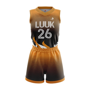 Conjunto de Uniforme de Baloncesto Sublimado Personalizado, Transpirable, 100% Poliéster, Corte Atlético, Ropa Deportiva para Equipos Femeninos, Pantalones Cortos con Cintura Elástica - Product Image 1