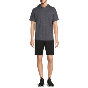 Sudadera con Capucha de Manga Corta Personalizada para Hombre, Invierno, Aire Libre, 100% Algodón, Felpa, Impresión Digital Sólida, Casual, Primavera, Otoño, Ligera, 2 Piezas - Product Image 3