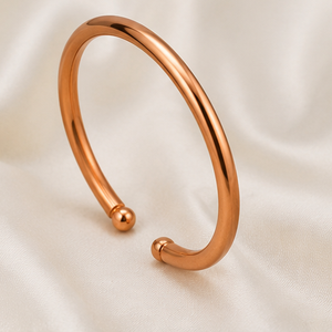 Traditional Ayurvedic Round <b>Wire</b> Solid Copper Health Bracelet Fashionable Metal Jewelry Exquisite Embossed Design - Product Image 1