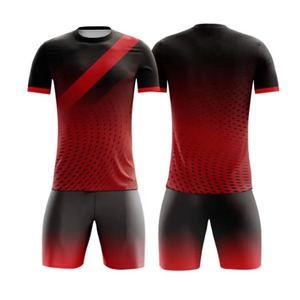 Ensemble de maillots de football sublimés pour hommes, dégradé noir et violet, manches courtes, respirant, anti-transpiration, vêtements de sport pour toutes les saisons - Product Image 2