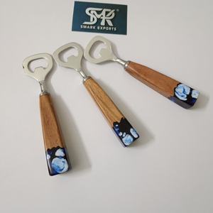 Abridor de Botellas Decorativo de Madera y Resina, Abridor de Cerveza, Abridor de Tapas, Herramienta de Bar con Mango de Madera, Artículo de Regalo para Cocina y Bar - Product Image 5