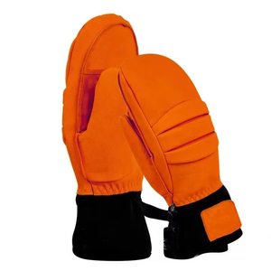 Orange Winter Ski <b>Mittens</b> Thermal Cotton Spandex Wrist Length Casual Quick Dry Outdoor <b>Gloves</b> for Cold Weather - Product Image 3