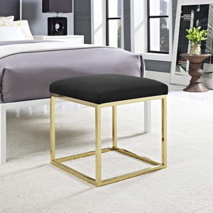 Repose-pieds ottoman élégant avec accent métallique et coussin moelleux pour canapé, salon, appartement, école, chambre, hôtel - Vente en gros directe usine - Product Image 5