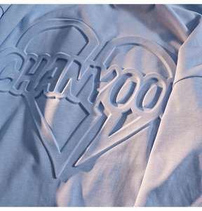 Camisetas de Algodón para Hombre, Estilo Urbano, Holgadas, con Estampado Personalizado en Relieve, Transpirables y Ecológicas, de Alta Calidad OEM - Product Image 2