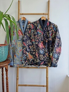Manufacturer Wholesale Indian Handmade Kantha Kimono Beach <b>Dress</b> Cotton <b>Cardigan</b> Kaftan Winter V-neck Drawstring Closure Floral - Product Image 3