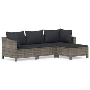Conjunto Modular Grande de Muebles de Jardín de Ratán PE Gris, Muebles Modulares de Exterior de Primera Calidad - Product Image 2