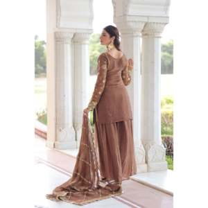 Ensemble palazzo brodé de sequins pour femme avec dupatta par Fendy - Product Image 2
