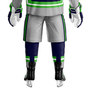 Conjunto de Jersey de Hockey sobre Hielo Sublimado para Hombre, Rayas Verde Marino, Manga Larga, Absorbe la Humedad, Corte Regular, Ropa para Adultos - Product Image 5