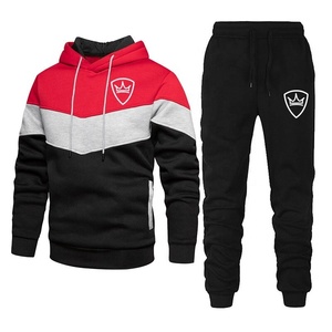 Custom Made Sale Splicing Men's Tracksuit 2 Piece Sports Set Sweatshirt and Pants Jogging Sweat Suit Clothes Autumn Winter 2021 - Product Image 2