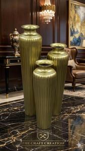 Juego de Jarrones de Metal Dorado Resistentes al Óxido, Jarrones Decorativos Modernos Hechos a Mano para Mesa, para Hogar y Bodas - Product Image 2