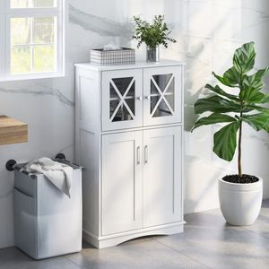 Mobile da bagno a 4 porte con ripiani regolabili mobili da bagno Premium - Product Image 1