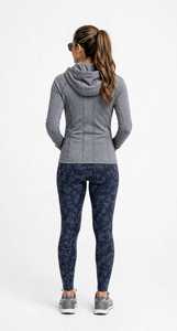Sweat à capuche zippé pour femme, coupe classique, uni, respirant, décontracté, à manches longues, en molleton de coton écologique, avec logo sur le devant - Product Image 5