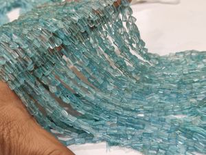 Apatita Azul Natural Facetada en Forma de Pepita, Cuentas de 5 a 8 mm, Se Venden por Hilo de 8 Pulgadas de Largo - Product Image 3