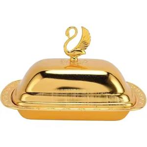 Centro de mesa de metal con tapa para mantequilla, contenedor para mantequilla para la cocina, para usar en el desayuno. - Product Image 1