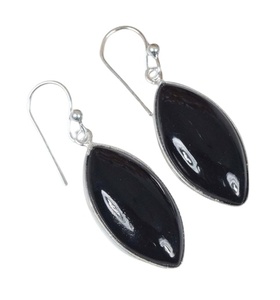 <b>Black</b> <b>Onyx</b> <b>Earrings</b> 925 Sterling Silver Gemstone Drop <b>Earrings</b> July Birthstone Marquise Shape Handmade Women's Trendy Jewelry - Product Image 1