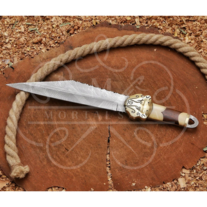 Cuchillo Birka Tradicional para Exteriores MORTAL SAGA, con Funda de Madera, Hoja de Damasco Pukkoo, Hecho a Mano, Estilo Escandinavo, para Supervivencia y Camping - Product Image 4