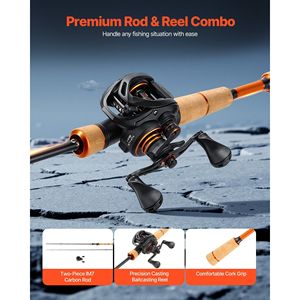 Ensemble canne à pêche et moulinet en fibre de carbone IM7, système 6+1 BB, canne à pêche pour la pêche au bar avec rapport de transmission 7.0:1 - Product Image 2