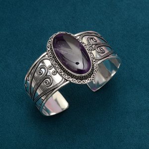 Pulsera de Amatista Hecha a Mano con Plata de Ley 925 Chapada en Oro, Joyería de Piedras Preciosas Naturales para Mujer, Regalo de Lujo al por Mayor - Product Image 6