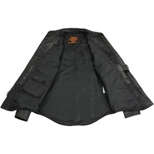 Chemise en cuir décontractée pour homme 2025 LKM1601 Noir Légère à boutons-pression 2X-Large - Product Image 2
