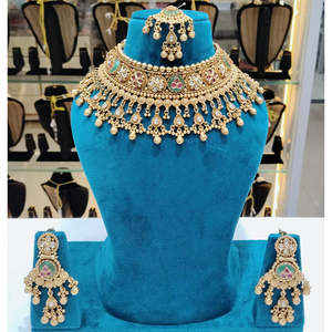 Ensemble de collier ras-de-cou en perles de pierre Pota de style héritage Jewelemarket, motif géométrique, bijoux fins pour usage quotidien et mariages 10575488MGR - Product Image 2
