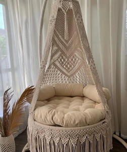Boho Swing Chair Macrame Swing Chair Macrame Porch Swing Bed <b>Hammock</b> Swing Indoor Chair Macrame Outdoor Swing Bed Handmade - Product Image 2
