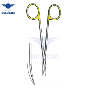 Knapp Scissors <b>12</b> cm (4-3/4 Inch) Curved Blunt TC Gold Tungsten Carbide Surgical Scissors Stainless Steel Precision Operating - Product Image 5